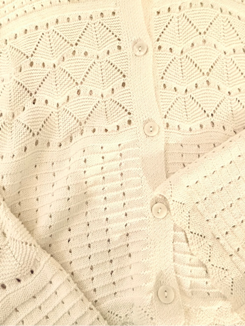 a new day Cream Openwork Crochet Button-Front Cardigan - Picture 2 of 3